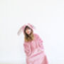 Pink Bunny Rabbit Kids Snuggle Hoodie /Wearable Blanket, thumbnail 4 of 8