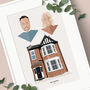 House And Family Portrait Print, thumbnail 1 of 2