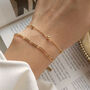 Dainty 14 K Gold Plated Silver Bracelet Set, thumbnail 9 of 11