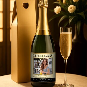 Personalised Champagne Bottle Gift With Your Own Photo And Message, 3 of 5