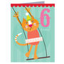 Mini Cat 6th Birthday Card, thumbnail 2 of 3