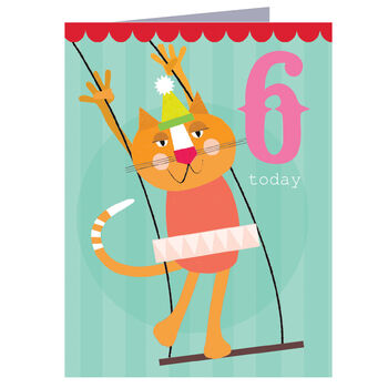 Mini Cat 6th Birthday Card, 2 of 3