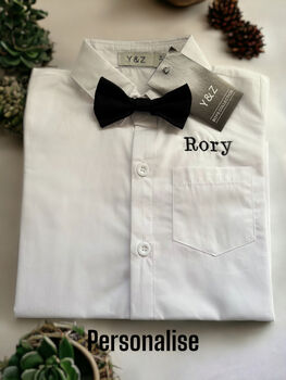 Personalise Boy's 4pc Wedding Linen Blend Brace Outfit, 3 of 12