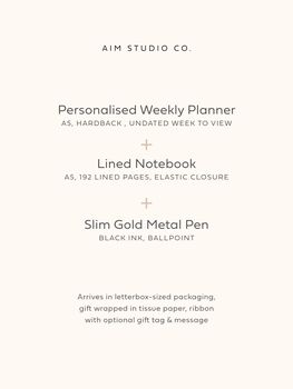 Personalised Planner, Notebook And Pen Gift Set, 7 of 10
