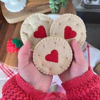 Felt Food Heart Jam Biscuit Set, 4 of 9