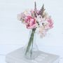 Soft Pink Artificial Bouquet In Light Bulb Vase, thumbnail 4 of 7