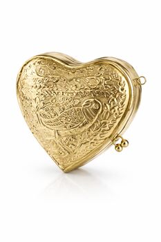Heart Shape Gold Engraved Bird Purse Mini, 2 of 7