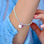 Personalised Double Strand Sterling Silver Initial Birthstone Bracelet, thumbnail 1 of 8