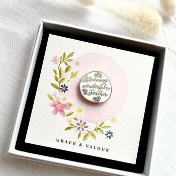 Blooming Wonderful Teacher Enamel Pin | Thank You Teacher Gift | End Of Term Gift | Teaching Assistant Appreciation Pin, 10 of 12