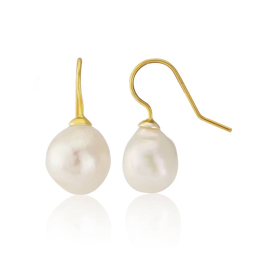 Triora White Freshwater Pearl Drop Earrings By Auree Jewellery