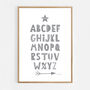 Alphabet Grey Scandi Nursery Print, thumbnail 5 of 5