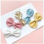 Little Love Leather Bow Clips Set / Rainbow, thumbnail 1 of 7