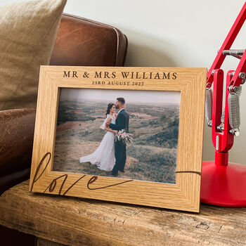Personalised Wedding Picture Frame Mr And Mrs Gift, 7 of 10