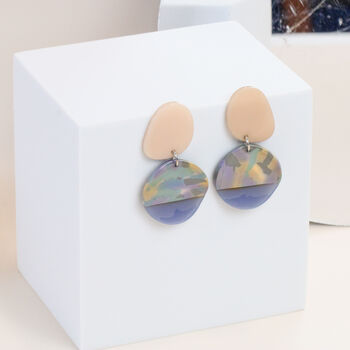 Acrylic Marble Print Earrings, 4 of 9