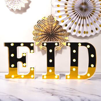 Eid LED Letter Lights Gold Mirrored, 2 of 3