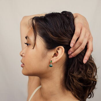 Art Deco Emerald Baguette Earrings, 5 of 8