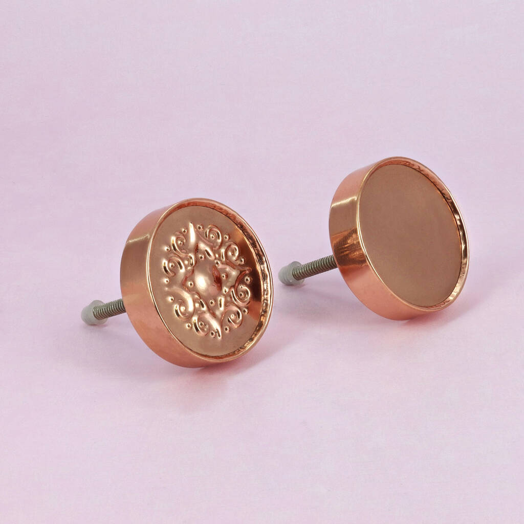 Copper Patterned Cabinet Pull Knobs By G Decor   Original Copper Patterned Cabinet Pull Knobs 