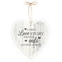 Personalised Love Story Large Wooden Heart Decoration, thumbnail 2 of 6
