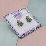 Christmas Tree Glitter Resin Studs Green, Gold, Silver And Green And Gold, thumbnail 11 of 12