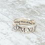 Men's Roman Numerals Personalised Silver Ring, thumbnail 4 of 10