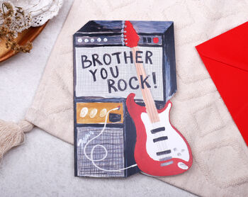 Brother Birthday Card With Rock Music Guitar Design, 2 of 4