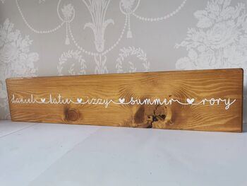 Personalised Wooden Plaque Family Names Gift New Home, 5 of 6