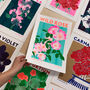 Anemone Floral Illustration Riso Print, thumbnail 4 of 8