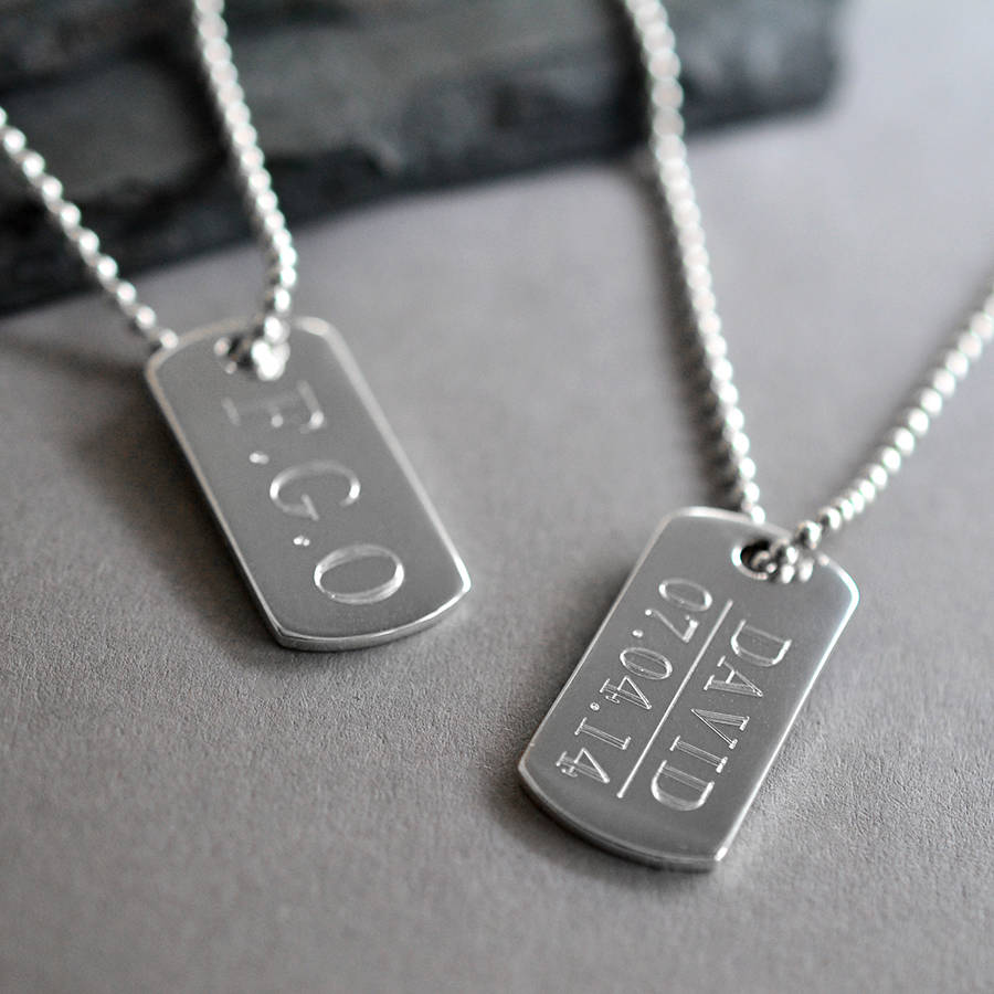 Sterling Silver Solid Dog Tag Necklace By Martha Jackson Sterling ...