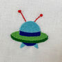 Children's Space Embroidered Oblong Nursery Cushion, thumbnail 4 of 5