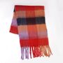 Multi Colour Large Check Heavyweight Scarf, thumbnail 2 of 5