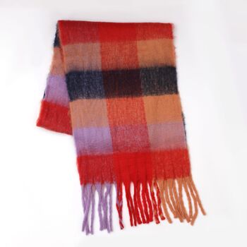 Multi Colour Large Check Heavyweight Scarf, 2 of 5