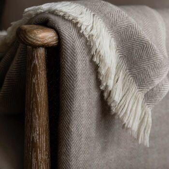 Regency Herringbone Wool Throw, 3 of 6