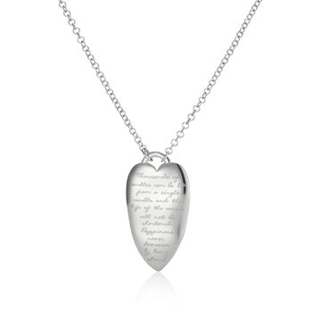 Personalised Silver Heart Quote Necklace, 3 of 8