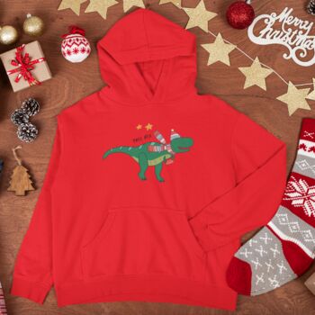 Children's 'Tree Rex' Christmas Hoodie, 3 of 4