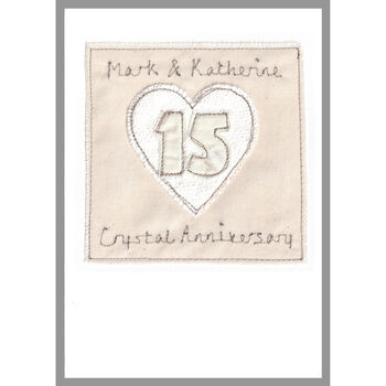 Personalised 15th Crystal Wedding Anniversary Card, 2 of 6