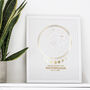Personalised Gold Constellation Date Location Print, thumbnail 1 of 4