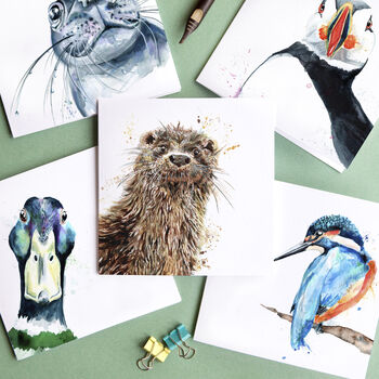 Water Wildlife Collection Blank Greeting Card Pack, 3 of 7