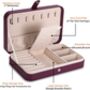 Small Pu Leather Jewellery Travel Box Organiser, thumbnail 5 of 6