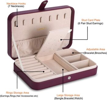 Small Pu Leather Jewellery Travel Box Organiser, 5 of 6