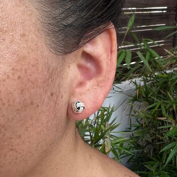 Woven Knot Sterling Silver Stud Earrings, 2 of 6