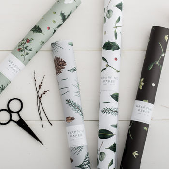Luxury Botanical Christmas Wrapping Paper, Mistletoe, 4 of 4