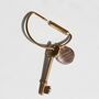 Engraved Charm D Shaped Solid Brass Key Holder, thumbnail 6 of 9