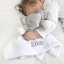 Personalised White Elephant Baby Comforter, thumbnail 2 of 11