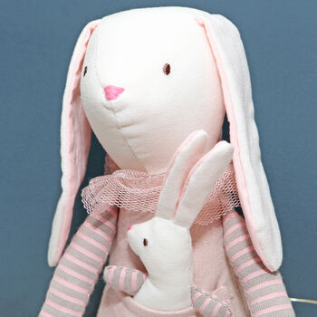 Personalised Bunny Rabbit And Baby Soft Toy, 3 of 6