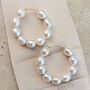 Kiara Large Pearl Hoop Earrings, thumbnail 2 of 2