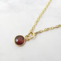 Mini Garnet January Birthstone Charm Gold Plated Chain, thumbnail 1 of 4