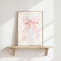 Girls Personalised Bow Themed Print Set Of Three For Nursery Or Bedroom, thumbnail 3 of 5