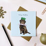 Festive Chocolate Labrador Christmas Card, thumbnail 1 of 2