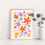 Flowers Abstract Pattern Print, thumbnail 1 of 1