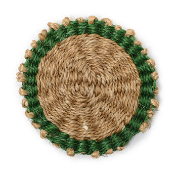 Kamaria: Green And Brown Woven Coaster Or Placemat, 2 of 5
